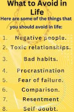 What to Avoid in Life