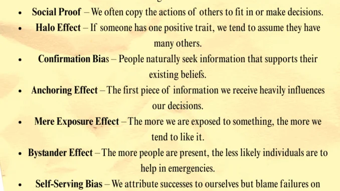 Psychological Human Behaviour Facts